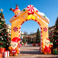 Arche de Noël gonflable d'extérieur 10FT, décoration de jardin gonflable en forme de bonhomme en pain d'épices pour Noël