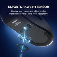 Ratón Inalámbrico para Juegos FURYCUBE G3, Sensor PAW3311, Batería de 600 mAh, Ligero, Ergonómico, RGB, para Computadora Portátil y PC