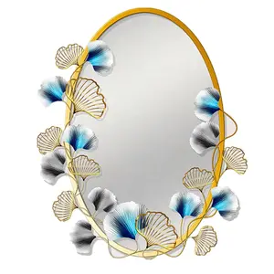 Декоративное настенное зеркало, украшение дома, настенные подвесные зеркала, металлические цветочные рамки