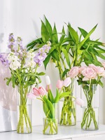 Vase à fleurs cylindrique transparent en acrylique de 50 cm de diamètre, idéal pour les centres de table de mariage (vente en gros)
