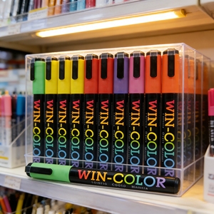 Marcadores de Borrado en Seco con Logotipo OEM 2025, Marcadores de <span class=keywords><strong>Tiza</strong></span> Líquida de Colores, <span class=keywords><strong>Pintura</strong></span> para Pizarra Blanca y Ventanas, Estilo de Pincel Oblicuo, Marcadores de 6 mm - Product Image 1