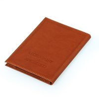 Porte-certificat de luxe en cuir PU marron de haute qualité, porte-menu, porte-menu A4 avec logo en relief
