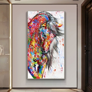 Pinturas al Óleo Abstractas de Caballos de Gran Tamaño, Obras de Arte, Cuadros de Caballos, <span class=keywords><strong>Pintura</strong></span> Moderna de Caballos para Pared - Product Image 1