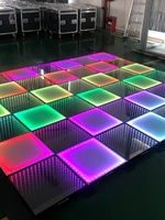 Panneau de sol de danse lumineux LED RGB personnalisé en usine, effet miroir infini 3D néon, pour discothèque et mariage