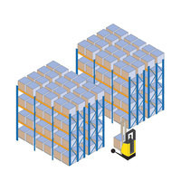 Étagère de rangement robuste en métal pour garage, étagère industrielle durable à double profondeur, étagère de stockage à 4 niveaux pour entrepôt
