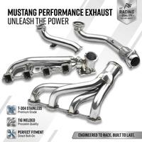 Collecteur d'échappement T4 Racing en acier inoxydable poli, soudé TIG, avec tuyau transversal, kit de fixation directe pour Ford Mustang 5.0 V8 de 1979 à 1993