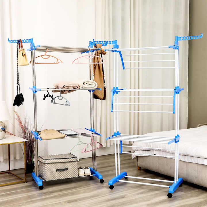 Metal Detachable Standing Type Balcony Folding Clothes Drying Rack ...