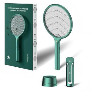 Raquette anti-moustiques électronique intelligente, rechargeable par USB, avec filet de sécurité à 3 couches et base - Product Image 3
