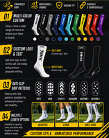 Chaussettes de football antidérapantes avec logo personnalisé, chaussettes de sport avec grip, chaussettes de football avec logo personnalisable, chaussettes avec grip en silicone