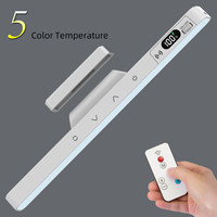 Lampe de bureau LED à commande tactile magnétique 5 CCT avec affichage numérique rechargeable par USB, pour le soin des yeux, avec horloge murale pour chambre et armoire
