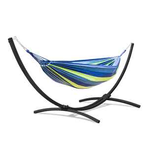 Diseño moderno Soporte de metal ligero <span class=keywords><strong>Hamaca</strong></span> doble de algodón <span class=keywords><strong>Hamaca</strong></span> vertical colgante curvada <span class=keywords><strong>Hamaca</strong></span> <span class=keywords><strong>plegable</strong></span> interior - Product Image 4