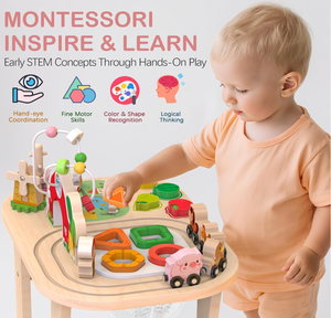 Tốt nhất Montessori gỗ hoạt động trung tâm chơi Bảng với Bead Mê Cung cảm giác giáo dục học tập đồ chơi cho trẻ em - Product Image 4
