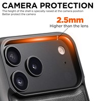 Étui de téléphone magnétique anti-chute en cuir PU texturé effet vachette avec protection de l'appareil photo pour Apple séries 18/17/16/15/14/13/12