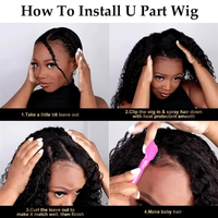 Meilleure Vente Perruque U-Part en Cheveux Indiens Bruts 100% Naturels, Ondulés et Mouillés, Cheveux Humains Non Traités, Fournisseur de Perruques U-Part en Cheveux Humains Cambodgiens
