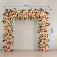 Arche de fleurs artificielles multicolores corail pêche, toile de fond en soie pour jardin printanier, idéale pour la décoration de mariages et fêtes en extérieur