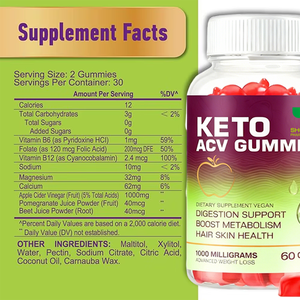 באיכות גבוהה מחיר נמוך משקל שומן הפסד gummies שמן צורב תפוחים חומץ סוכריות עם אבקת שורש סלק עבור הרזיה - Product Image 4