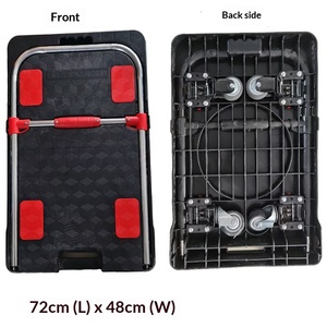 <b>Trolley</b> Pull Luggage <b>Trolley</b> Warehouse Trailer Portable Universal Wheel Four-Wheel Folding Mute Pull Handling <b>Trolley</b> - Product Image 1