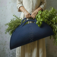 Sac à fleurs en jute au design personnalisé, cadeau pour la fête des mères, cadeau de pendaison de crémaillère style bohème, sac de transport pour fleurs, panier de récolte, paniers à légumes