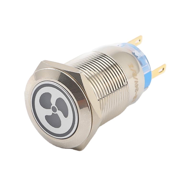 High Quality LED Light Illuminated 5v 12v 250vac <strong>5A</strong> 19mm Momentary <strong>Push</strong> <strong>Button</strong> <strong>Switch</strong>