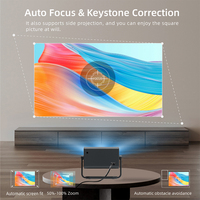 Projecteur LCD Topleo 1080P avec mise au point automatique, correction trapézoïdale 6D, Android 14, Wi-Fi double bande, USB pour chambre à coucher, salon, projecteur de films