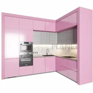 Unique Pink Purple Glass Kitchen Design Lady's Kitchen France Style Home Kitchen Set