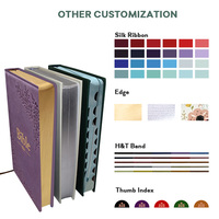 Bible chrétienne personnalisée de qualité supérieure, couverture rigide en PU, plusieurs options de couleurs, bord doré, fabricant OEM, vente en gros, cadeau chrétien