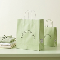 Luxuriöse Kraftpapier-Geschenktüte mit Personalisiertem Logo Verfügbar Kleine Größe Grün Langlebig zum Einkaufen und Tragen
