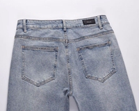 Jeans slim déchirés et usés pour hommes, style streetwear, vente en gros, fabricant OEM personnalisé
