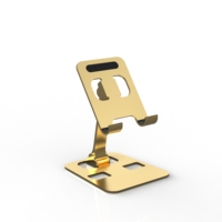 Support de téléphone portable de bureau à angle réglable et entièrement pliable en aluminium
