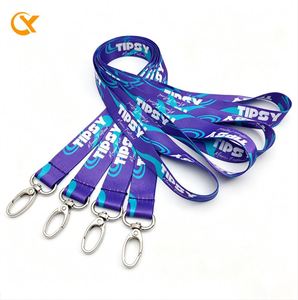 Personalized Custom Logo Dye Sublimation Screen Printed Neck ID Card Holder <b>Polyester</b> <b>Lanyard</b> with Hook Heat Transfer Printed - Product Image 3