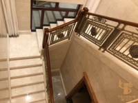 Rampe d'escalier en cuivre antique chinoise pour terrasse, villa et sol, matériau en laiton, décoration de la maison