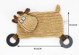 Wholesale Kinghon KH-31330 Durable Handmade Plush Corduroy Squeaky Dog Bite-Resistant Rubber <b>Ring</b> Chew Toy to Relieve Boredom - Product Image 4