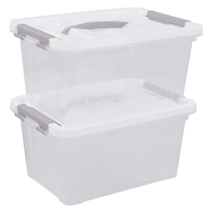 Rectangle PP Eco-Friendly Modern Storage <b>Box</b> Household Front Open Clothes Toys Snacks <b>Plastic</b> Organizer Clamshell Transparent - Product Image 1