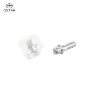 Support d'étagère en métal dissimulé pour meubles, vis en nylon, fer, plastique, 7 mm avec goupille de 5 mm pour verre - Product Image 2
