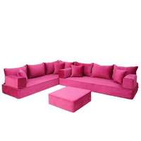 Usine de Canapé d'Angle en Velours Beige | Sièges Marocains et Canapés de Sol Personnalisés OEM/ODM | Vente en Gros pour la Décoration de Salon