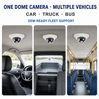 Caméra de recul dôme pour véhicule 1080P 170° IP69K étanche vision nocturne IR LED 12-24V PAL NTSC pour auto, camion, bus, flotte