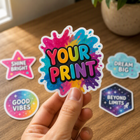 Impression d'étiquettes autocollantes résistantes aux UV, aux intempéries, durables, imperméables, avec logo personnalisé, autocollants en vinyle PVC découpés sur mesure