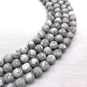 Cuentas sueltas de piedra de mapa Natural de 4/6/8/10/12mm, cuentas sueltas de piedras preciosas redondas naturales para fabricación de joyas DIY, venta al por mayor - Product Image 4