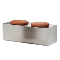 Combinaison de banquettes rectangulaires de style industriel personnalisées en acier inoxydable pour restaurants, cafés, snack-bars et salons