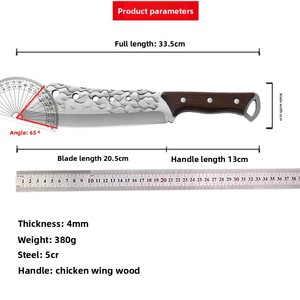 Coltello <span class=keywords><strong>da</strong></span> Macellaio Forgiato a Mano in Acciaio 5Cr, Scalpello Personalizzato per Tagliare Ossa, Coltello <span class=keywords><strong>da</strong></span> Esterno per Taglio Alberi e Legna <span class=keywords><strong>da</strong></span> Ardere - Product Image 4