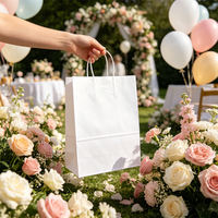 Sacs en papier kraft de luxe personnalisés pour mariage, avec poignées en ruban, écologiques et recyclables, emballage cadeau pour mariée, pour promotion d'exposition
