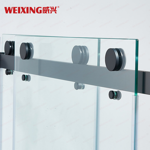 Giá bán buôn không khung phòng tắm vòi sen thép không gỉ đôi trượt Tempered Glass vòi hoa sen cửa - Product Image 4