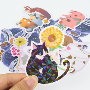 Pegatinas de dibujos animados bonitos de diseño personalizado vinilo impermeable troquelado estético portátil Graffiti Animal pegatina para niños - Product Image 4