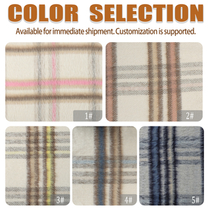 Tissu satiné jacquard à carreaux en mélange de laine, teint et texturé, sur mesure, pour accessoires de canapé et sacs, en stock, vente en gros - Product Image 3