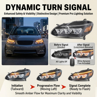 HCMOTIONZ Pabrik Lampu Depan LED Toyota Corolla 2003-2008 E130 3 Proyektor Animasi Start Sein Sekuensial Amber