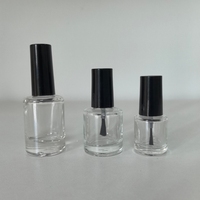 Flacon de vernis à ongles en verre transparent cylindrique avec bouchon et pinceau, 5 ml, petite capacité, sérigraphie, vide