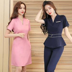 Monos antiarrugas de buena calidad, salón de esteticista, técnico de baño de pies, ropa de trabajo, conjunto de túnica, uniforme de Spa - Product Image 4