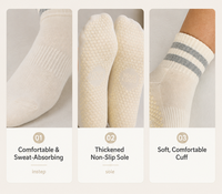 Chaussettes de yoga antidérapantes en coton doux personnalisées, vente chaude, chaussettes de sport et de Pilates de haute qualité pour femmes, chaussettes de yoga à rayures personnalisées