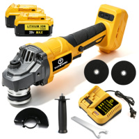 AG03 Meuleuse d'angle industrielle sans fil sans balais 125 mm, batterie lithium-ion rechargeable 3,0 Ah, 10000 tr/min, pour découpe domestique