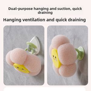 Moderna y Bonita Esponja de Ducha con Forma de Flor, Espuma de Leche Densa, Herramienta de Exfoliación para Baño SPA, con Succión para Colgar, Bola de Ducha en Forma de Flor que No se Desprende - Product Image 4